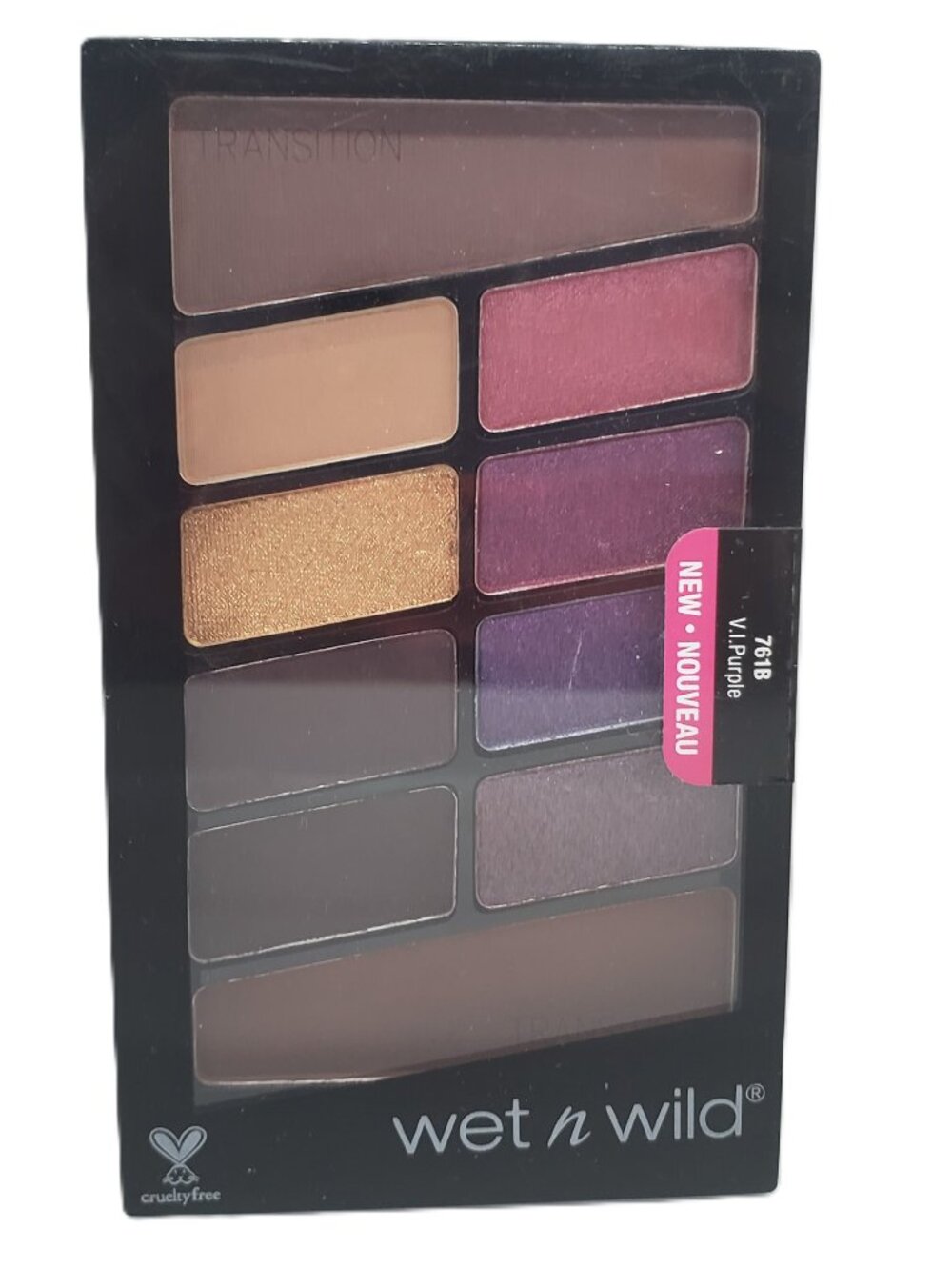 Wet N Wild Eyeshadow Palette V.I.Purple 761B Day and Night Colors 10 Pan Purple